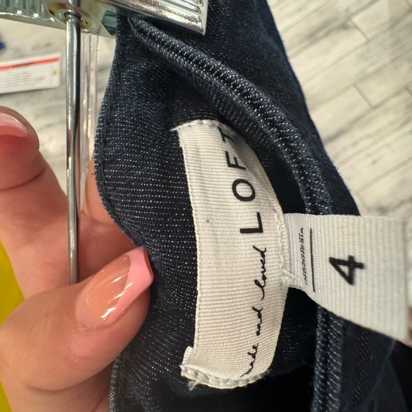 LOFT Dark Blue A-Line Denim Skirt - Picture 3 of 5